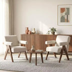 Fauteuil moderne rembourré avec cadre en bois massif