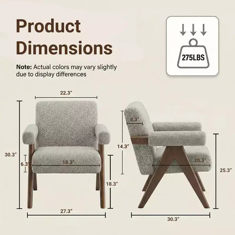 Fauteuil moderne rembourré avec cadre en bois massif