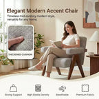 Fauteuil moderne rembourré avec cadre en bois massif
