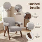 Fauteuil moderne rembourré avec cadre en bois massif