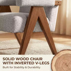 Fauteuil moderne rembourré avec cadre en bois massif