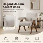 Fauteuil moderne rembourré avec cadre en bois massif