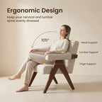 Fauteuil moderne rembourré avec cadre en bois massif