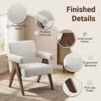Fauteuil moderne rembourré avec cadre en bois massif