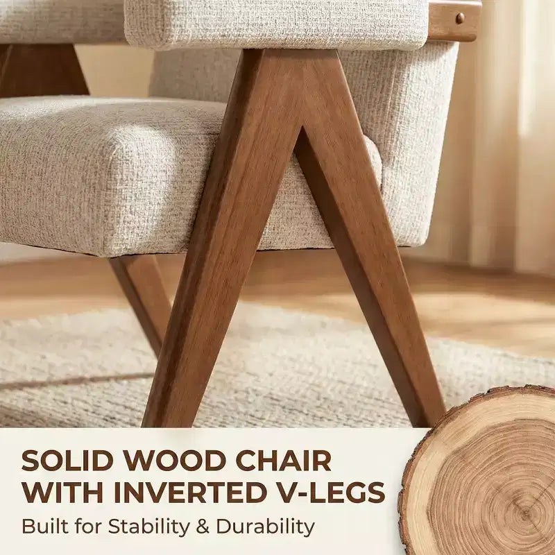 Fauteuil moderne rembourré avec cadre en bois massif