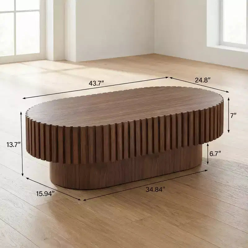 Table basse moderne artisanale Table basse ovale Table basse en bois
