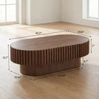 Table basse moderne artisanale Table basse ovale Table basse en bois