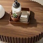 Table basse moderne artisanale Table basse ovale Table basse en bois