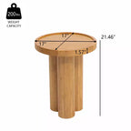 Table d'appoint ronde moderne en bois avec base piédestal