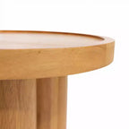 Table d'appoint ronde moderne en bois avec base piédestal