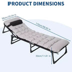 Lit de camp pliant portable Oxford double couche pour adultes Lit de camping pliable