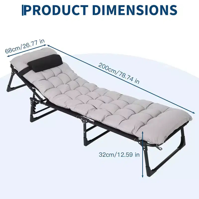 Lit de camp pliant portable Oxford double couche pour adultes Lit de camping pliable