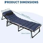 Lit de camp pliant portable Oxford double couche pour adultes Lit de camping pliable