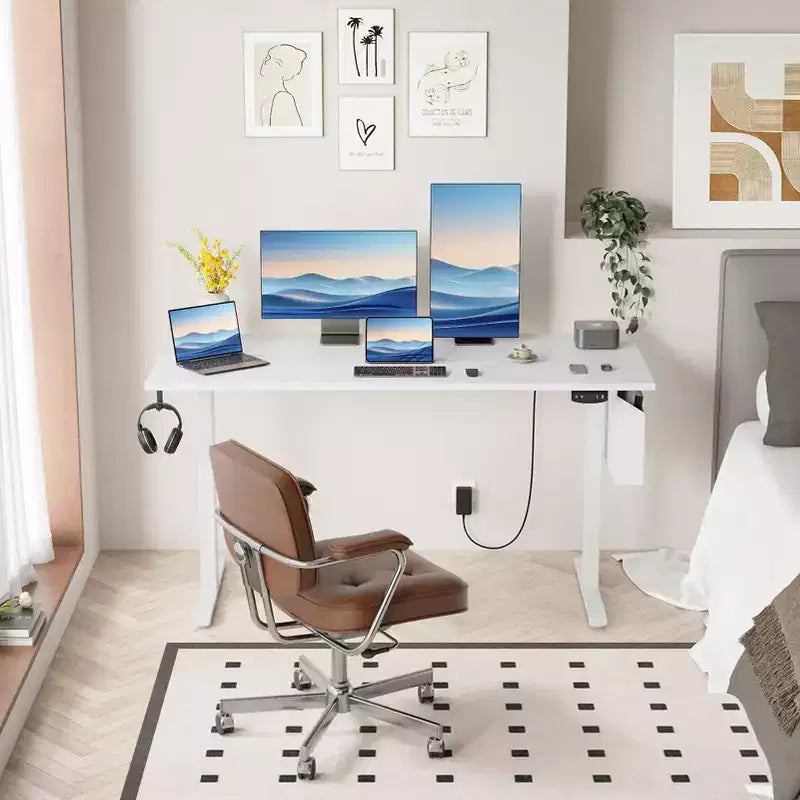 Bureau d'ordinateur à hauteur réglable électrique assis-debout