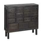 Storied Home Apothecary Cabinet with 15 Drawers Black