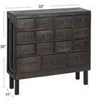 Armoire d'apothicaire à 15 tiroirs noire
