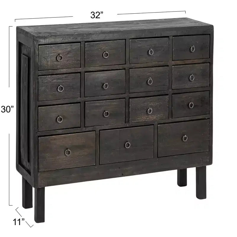 Armoire d'apothicaire à 15 tiroirs noire