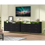 Commode haute moderne à 9 tiroirs avec lumières contrôlées par application et station de charge