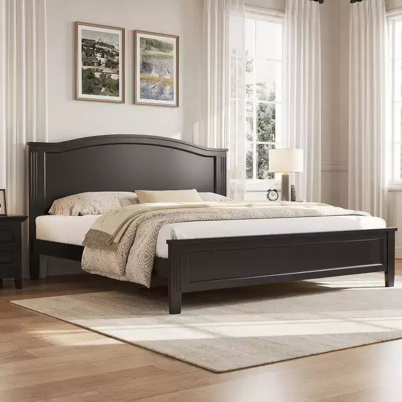 Whisen Platform Bed Bed Frame with Headboard with Wooden Slat Support Legs