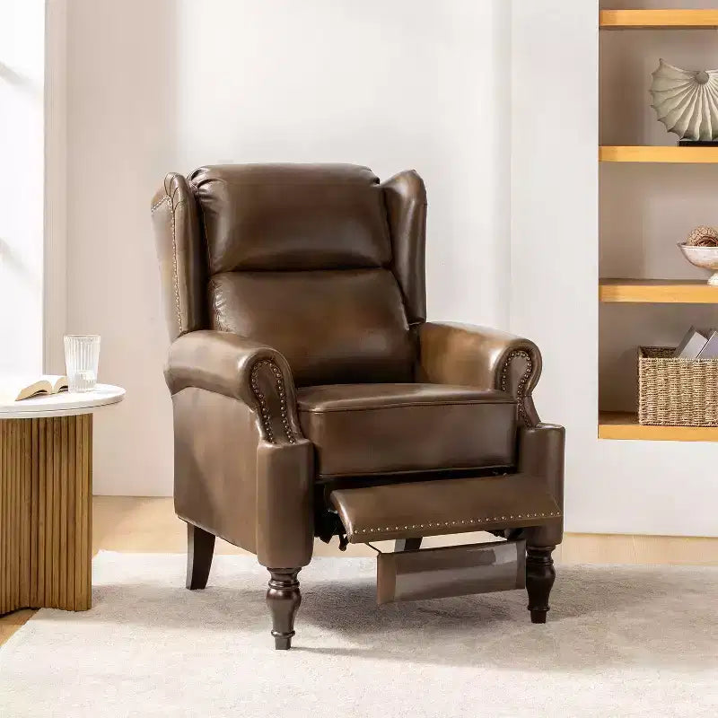 Fauteuil inclinable manuel en cuir véritable