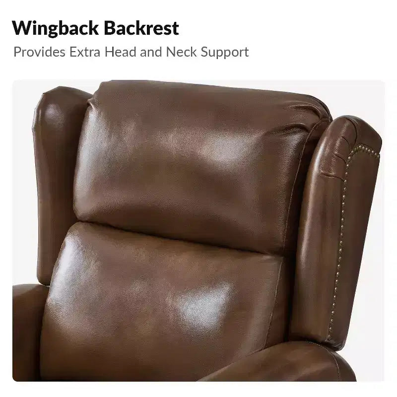 Fauteuil inclinable manuel en cuir véritable