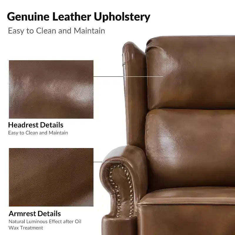 Fauteuil inclinable manuel en cuir véritable