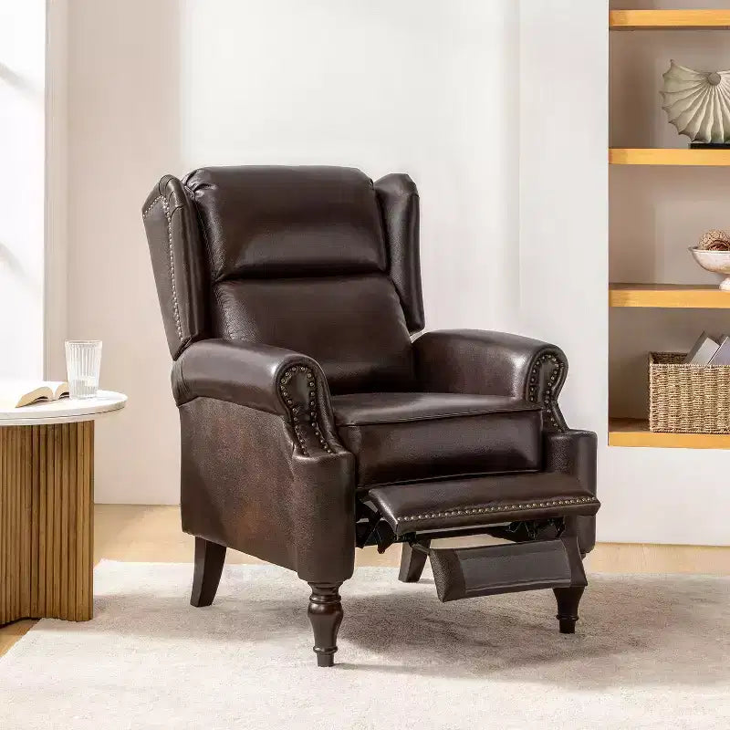 Fauteuil inclinable manuel en cuir véritable