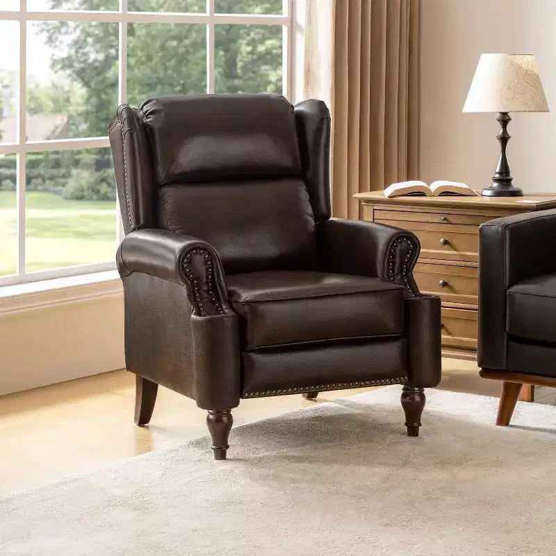 Fauteuil inclinable manuel en cuir véritable