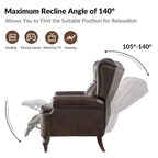 Fauteuil inclinable manuel en cuir véritable