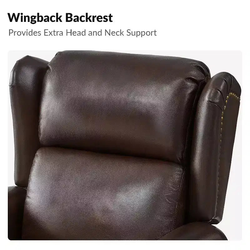 Fauteuil inclinable manuel en cuir véritable