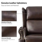 Fauteuil inclinable manuel en cuir véritable