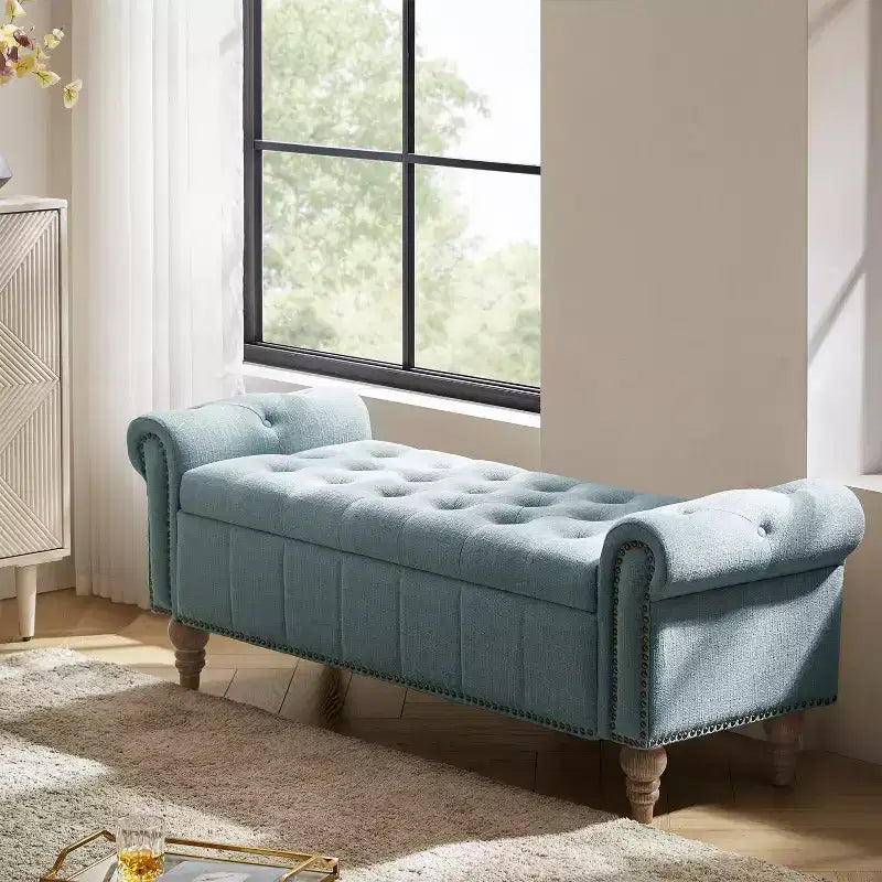 Banc en forme de tonneau bleu
