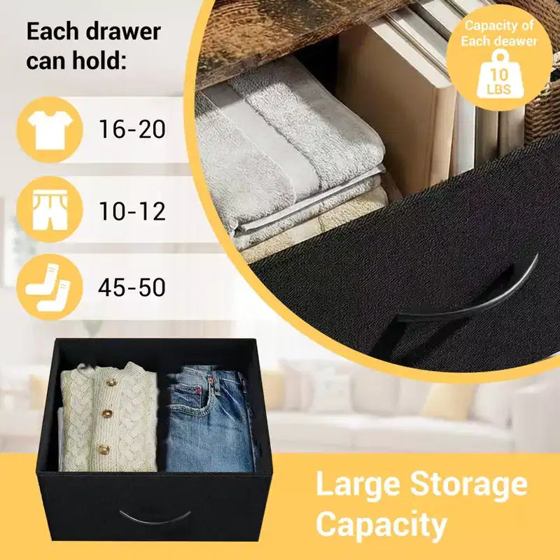 Commode étroite à 3 tiroirs avec bacs en tissu amovibles