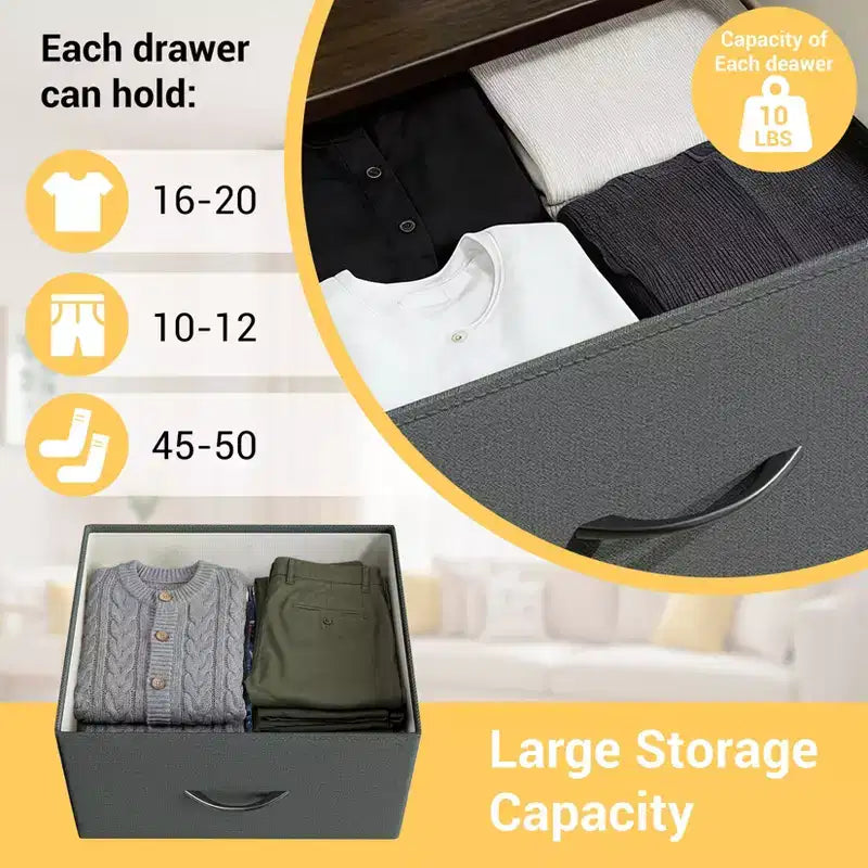 Commode étroite à 3 tiroirs avec bacs en tissu amovibles