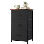 Commode étroite à 3 tiroirs avec bacs en tissu amovibles