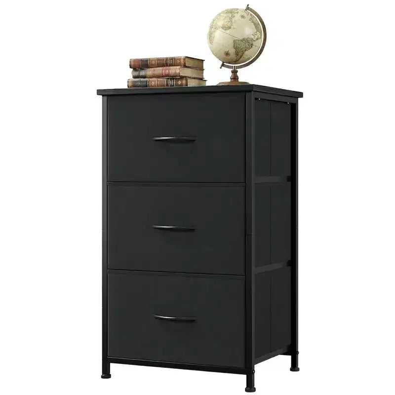 Commode étroite à 3 tiroirs avec bacs en tissu amovibles