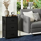 Commode étroite à 3 tiroirs avec bacs en tissu amovibles
