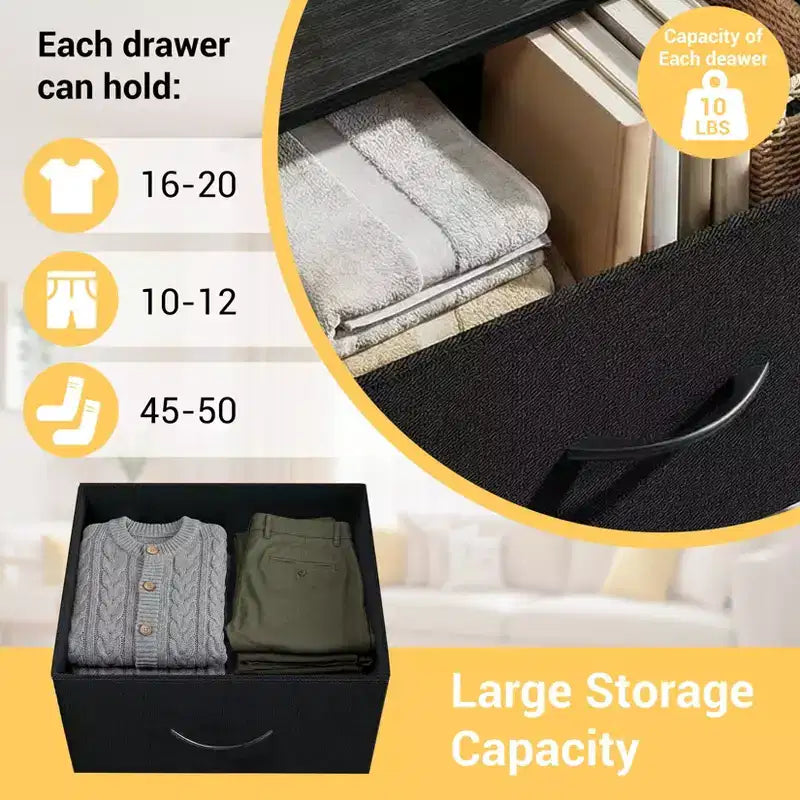 Commode étroite à 3 tiroirs avec bacs en tissu amovibles