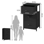 Commode étroite à 3 tiroirs avec bacs en tissu amovibles