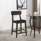 Tabouret de bar hauteur comptoir en bois, finition carbonite
