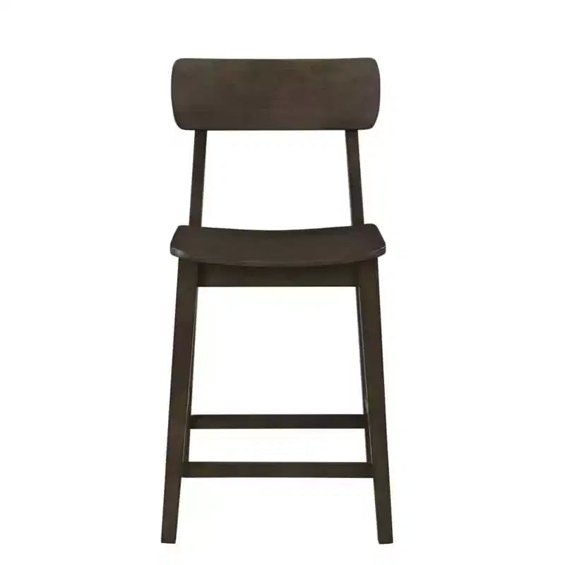 Tabouret de bar hauteur comptoir en bois, finition carbonite