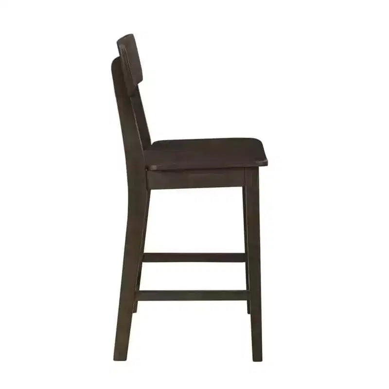 Tabouret de bar hauteur comptoir en bois, finition carbonite