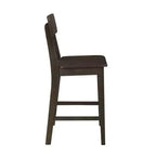 Tabouret de bar hauteur comptoir en bois, finition carbonite