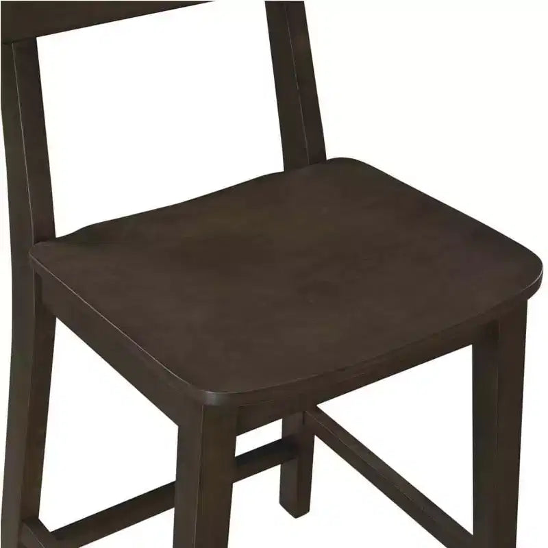 Tabouret de bar hauteur comptoir en bois, finition carbonite
