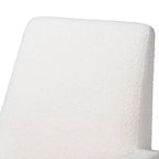 Fauteuil à bascule en tissu d'ameublement et bois, blanc cassé/brun noyer
