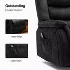 Fauteuil inclinable avec chauffage et massage, pivotant à 360 degrés, en tissu et fonction bascule