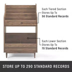 Meuble pour platine vinyle et rangement de vinyles Noyer
