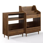 Meuble pour platine vinyle et rangement de vinyles Noyer