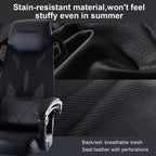 Chaise de bureau gaming en maille ergonomique inclinable avec repose-pieds noir