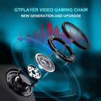 Chaise Gaming avec Haut-Parleurs Bluetooth et Repose-Pieds Chaise de Bureau à Dossier Haut